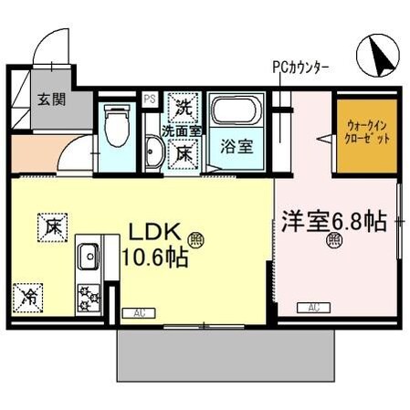 手柄駅 徒歩7分 1階の物件間取画像